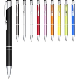 Moneta anodized aluminium click ballpoint pen- Black Ink, so (Metallic pen)