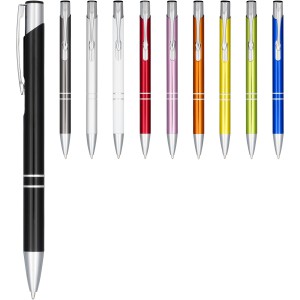 Moneta anodized aluminium click ballpoint pen, Silver (Metallic pen)