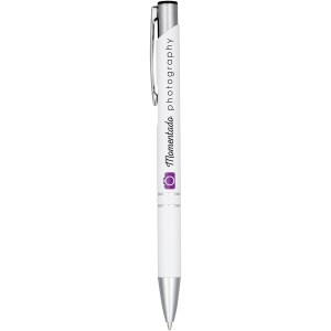 Moneta anodized aluminium click ballpoint pen, White (Metallic pen)