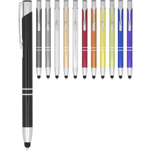 Moneta anodized aluminium click stylus ballpoint pen, Royal blue (Metallic pen)