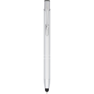 Moneta anodized aluminium click stylus ballpoint pen, Silver (Metallic pen)