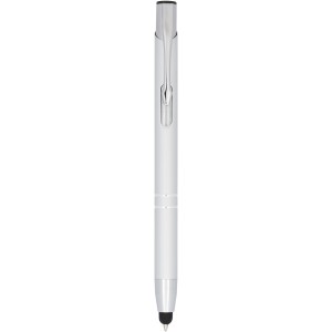 Moneta anodized aluminium click stylus ballpoint pen, Silver (Metallic pen)