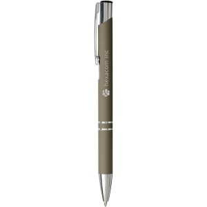 Moneta soft touch click ballpoint pen, grey (Metallic pen)