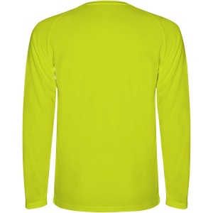 Montecarlo long sleeve kids sports t-shirt, Fluor Yellow (T-shirt, mixed fiber, synthetic)