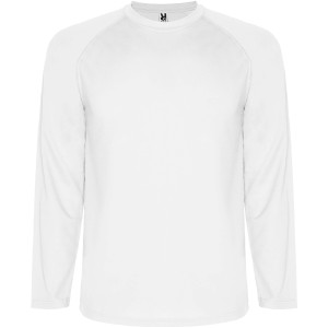 Montecarlo long sleeve kids sports t-shirt, White (T-shirt, mixed fiber, synthetic)