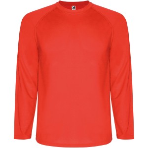 Montecarlo long sleeve men's sports t-shirt, Red (T-shirt, mixed fiber, synthetic)