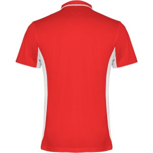 Montmelo short sleeve unisex sports polo, Red, White (T-shirt, mixed fiber, synthetic)