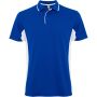 Montmelo short sleeve unisex sports polo, Royal blue, White