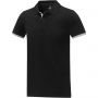 Morgan short sleeve men?s duotone polo, Solid black