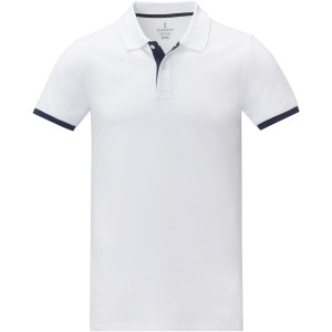 Morgan short sleeve men?s duotone polo, White (Polo shirt, 90-100% cotton)