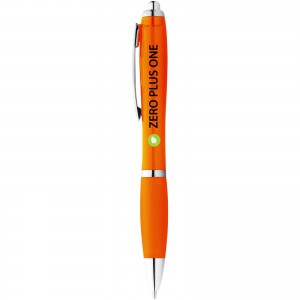 Nash ballpoint pen with coloured barrel and grip, Orange (Plastic pen)