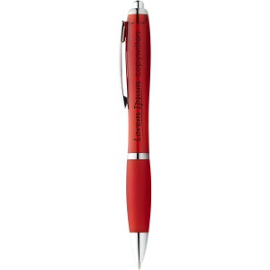 Nash ballpoint pen with coloured barrel and grip, Red (Plastic pen)