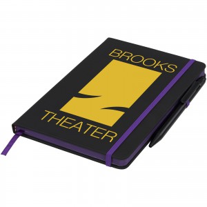 Noir Edge medium notebook, solid black,Purple (Notebooks)