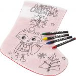 Nonwoven (80gr/m2) Christmas stocking Jasleen, red/white (8292-48)