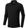 Oakville long sleeve men's polo, solid black