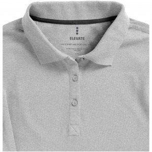 Oakville long sleeve women's polo, Grey melange (Long-sleeved shirt)