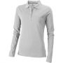 Oakville long sleeve women's polo, Grey melange