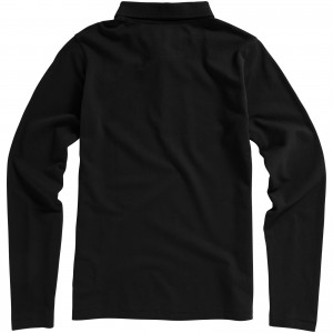 Oakville long sleeve women's polo, solid black (Long-sleeved shirt)