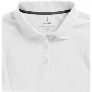 Oakville long sleeve women's polo, White (Long-sleeved shirt)