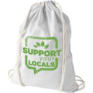 Oregon cotton drawstring backpack, White (Backpacks)