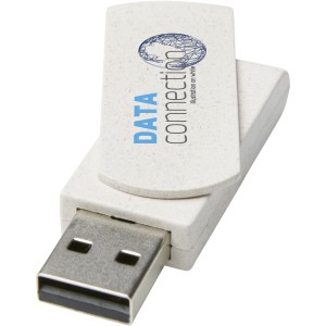 Rotate 16GB wheat straw USB flash drive, Beige (Pendrives)