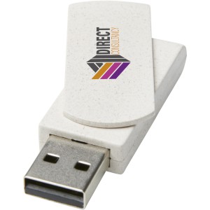 Rotate 8GB wheat straw USB flash drive, Beige (Pendrives)