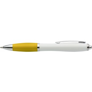 Recycled ABS ballpen Trevor, yellow (Plastic pen)