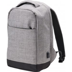 Polyester (600D) backpack Cruz, light grey (Backpacks)