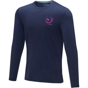 Ponoka long sleeve men's  organic t-shirt, Navy (Long-sleeved shirt)