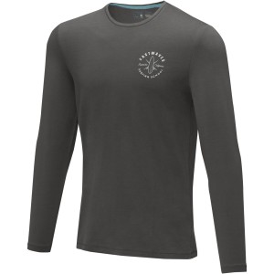 Ponoka long sleeve men's  organic t-shirt, Storm grey (Long-sleeved shirt)