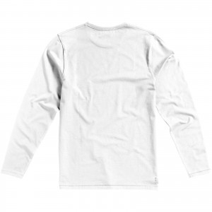 Ponoka long sleeve men's organic t-shirt, White (Long-sleeved shirt)