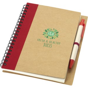 Priestly recycled notebook with pen, Natural,Red (Notebooks)