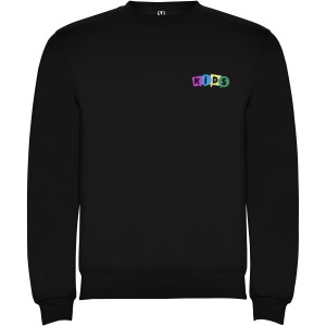 Clasica kids crewneck sweater, Solid black (Pullovers)