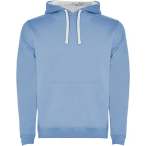 Urban men's hoodie, Sky blue, White (Pullovers)