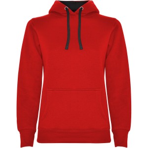 Urban women's hoodie, Red, Solid black (Pullovers)
