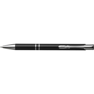 Recycled aluminium ballpen Kamari, black (Metallic pen)