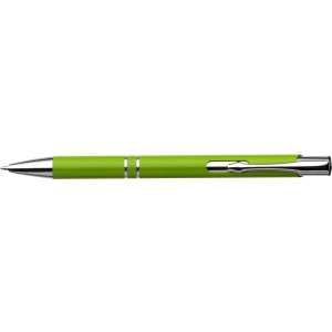 Recycled aluminium ballpen Kamari, light green (Metallic pen)