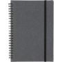 Recycled leather notebook A5 Egon, black