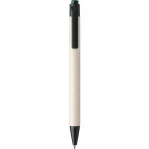 Recycled milk carton ballpen Heike, black (Wooden, bamboo, carton pen)