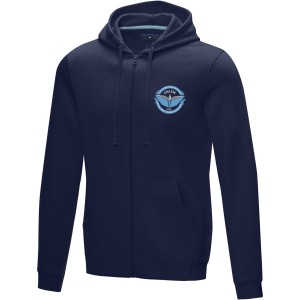Ruby men's  organic GRS recycled full zip hoodie, Navy (Pullovers)