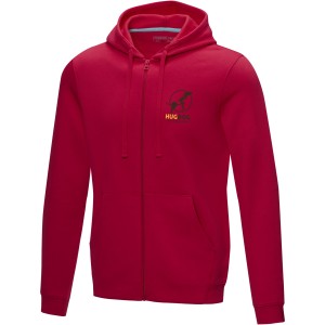 Ruby men's  organic GRS recycled full zip hoodie, Red (Pullovers)