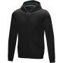 Ruby men's  organic GRS recycled full zip hoodie, Solid black