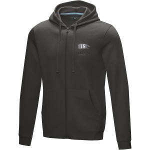 Ruby men's  organic GRS recycled full zip hoodie, Storm grey (Pullovers)