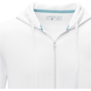Ruby men's  organic GRS recycled full zip hoodie, White (Pullovers)