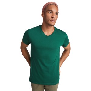 Samoyedo short sleeve men's v-neck t-shirt, Bottle green (T-shirt, 90-100% cotton)