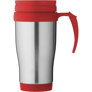 Sanibel 400 ml insulated mug, Silver,Red (Mugs)