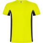 Shanghai short sleeve kids sports t-shirt, Fluor Yellow, Solid black