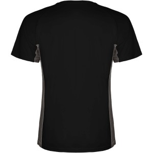 Shanghai short sleeve kids sports t-shirt, Solid black, Dark Lead (T-shirt, mixed fiber, synthetic)