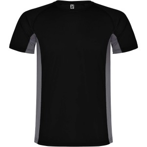 Shanghai short sleeve kids sports t-shirt, Solid black, Dark Lead (T-shirt, mixed fiber, synthetic)