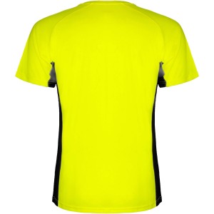 Shanghai short sleeve men's sports t-shirt, Fluor Yellow, Solid black (T-shirt, mixed fiber, synthetic)